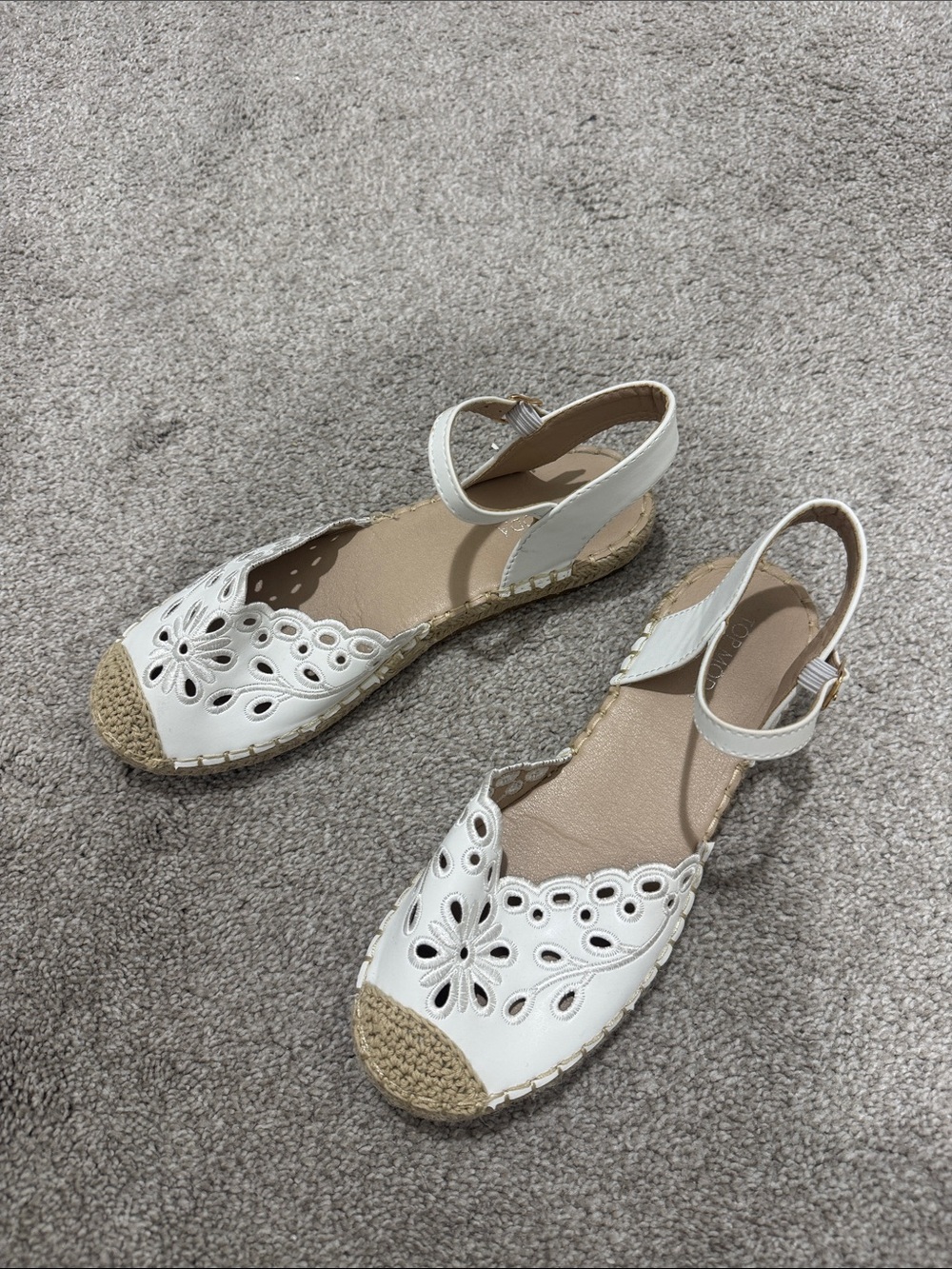 Lulu's White Cutout Espadrille Slingback Sandals